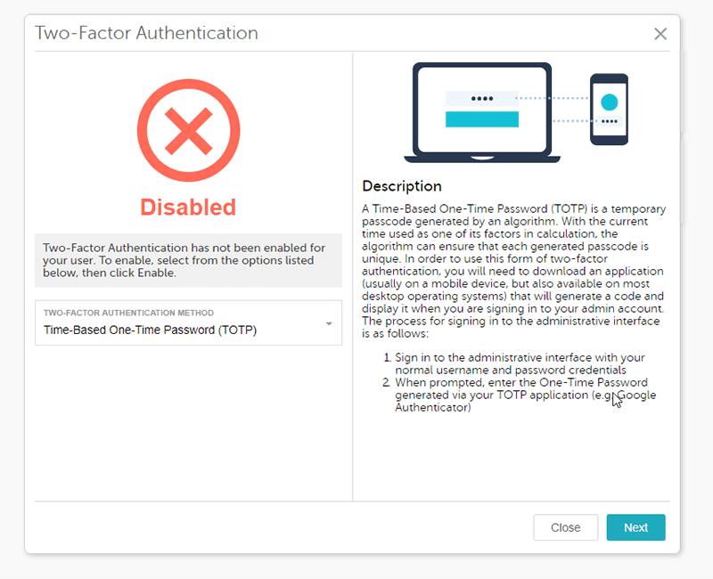 Two Factor Authorization Config