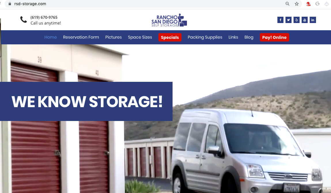 Rancho San Diego Self Storage in Spring Valley Home Page