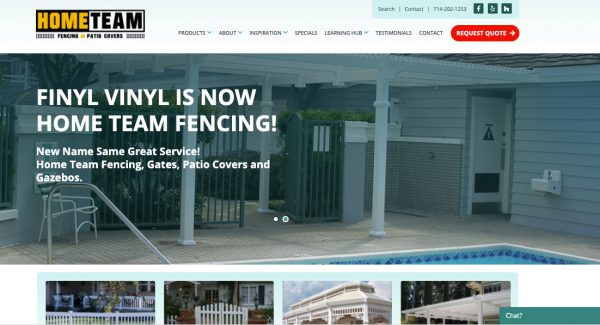 Home Team Vinyl Fence Website Design San Diego After Dark Grafx