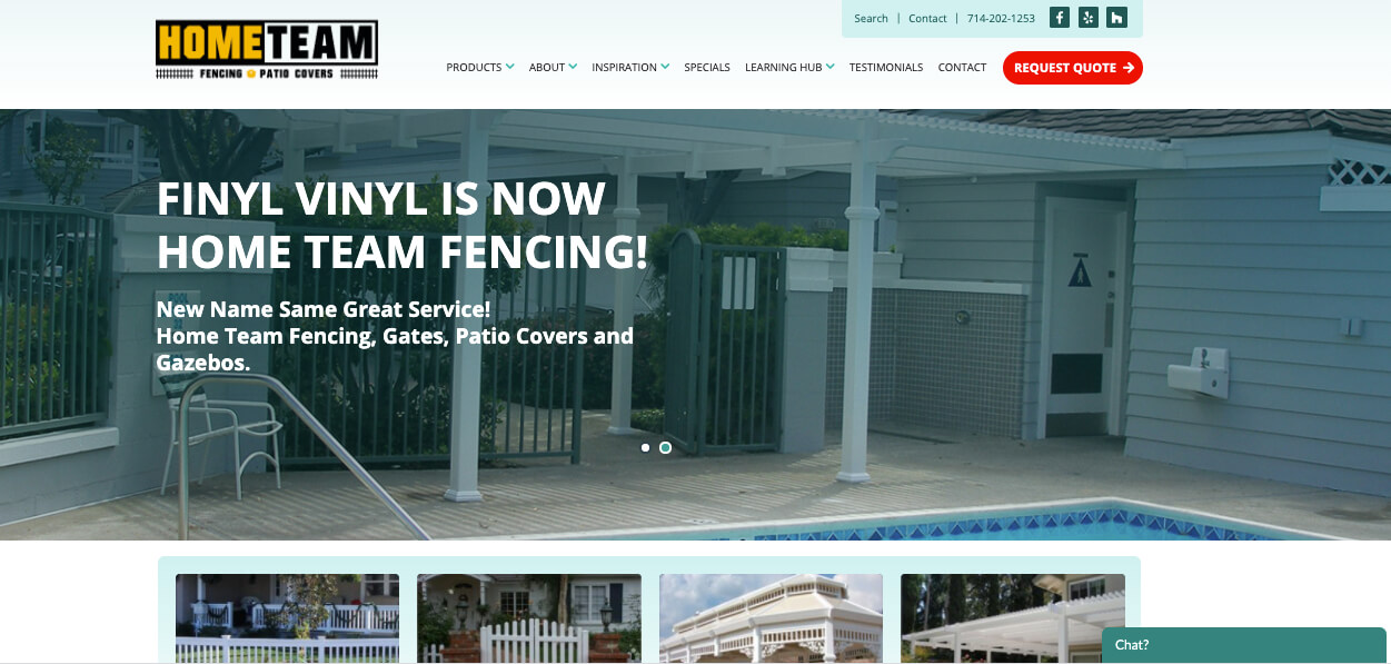 Home Team Vinyl Fence Website Design San Diego After Dark Grafx