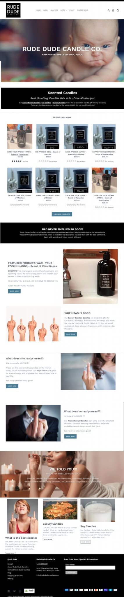 Rude Dude Candles - Shopify Website Design by After Dark Grafx