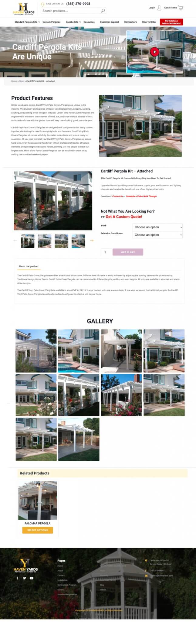 Website Designer San Diego - WordPress Woocommerce Haven Pergolas After Dark Grafx