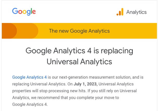 Google Analytics 4 is replacing Universal Analytics