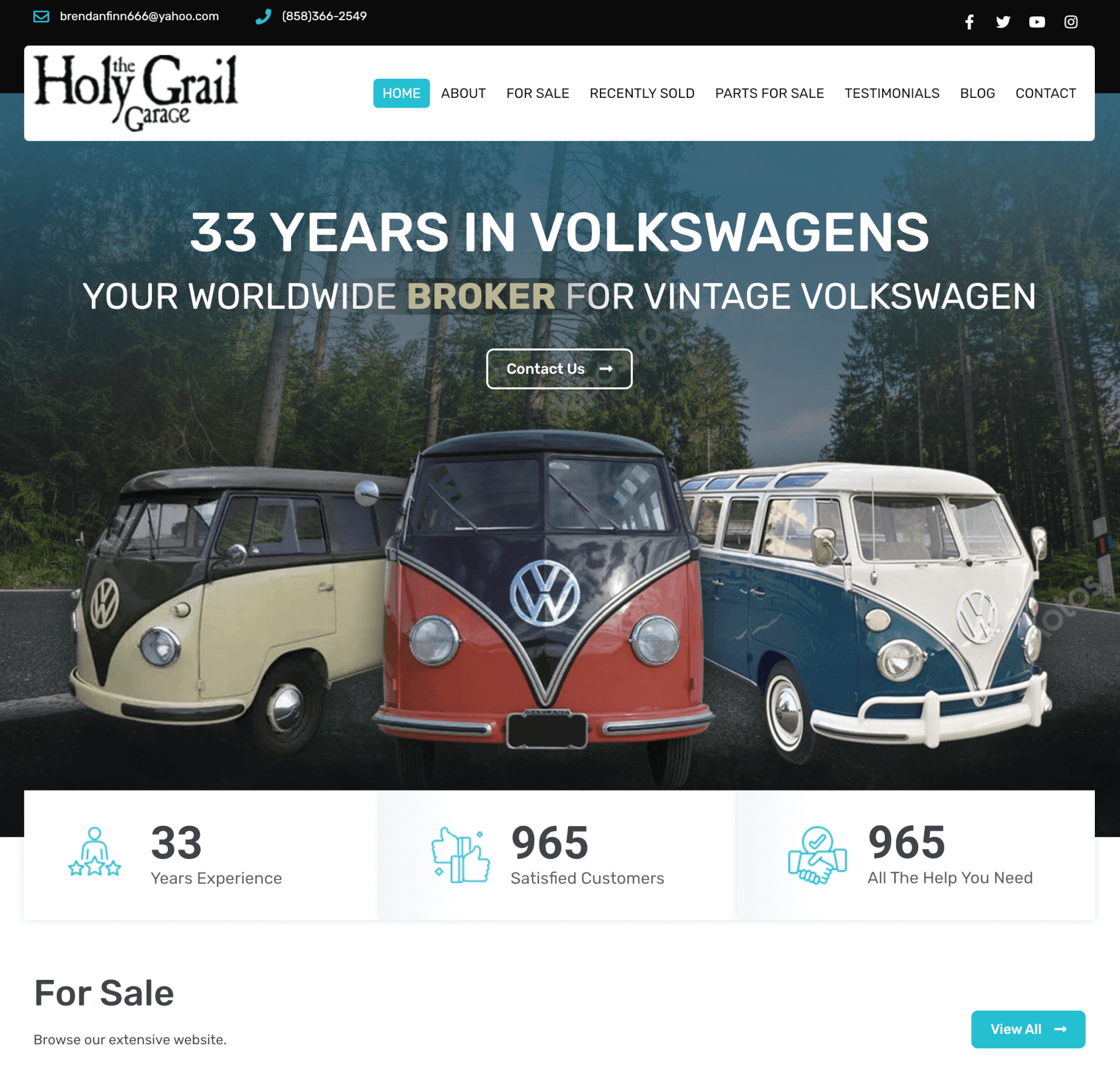 HolyGrailGarage.com - Website Design and Wordpress Development by After Dark Grafx in San Diego
