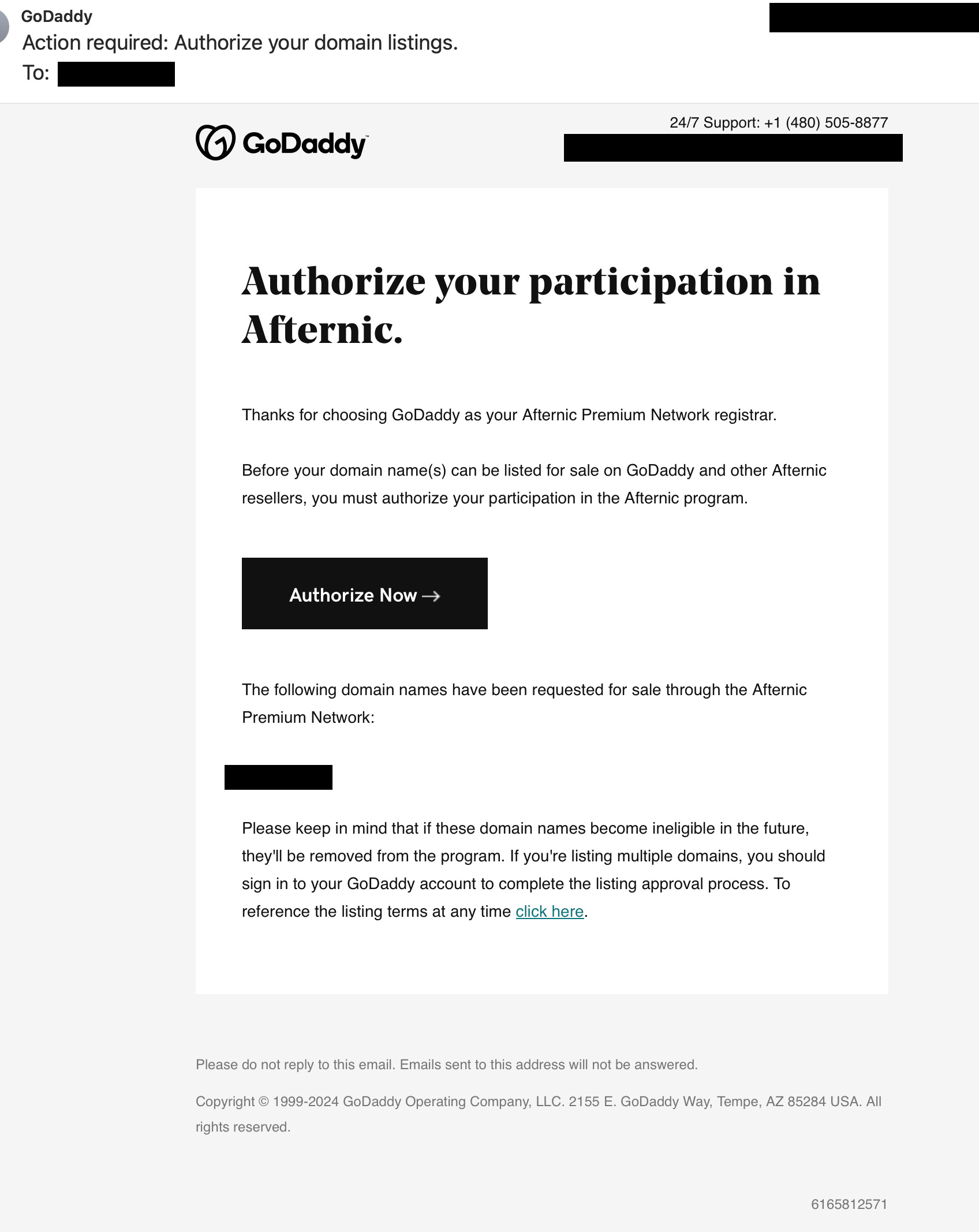 Authorize a Listing on Afternic - Godaddy - After Dark Grafx