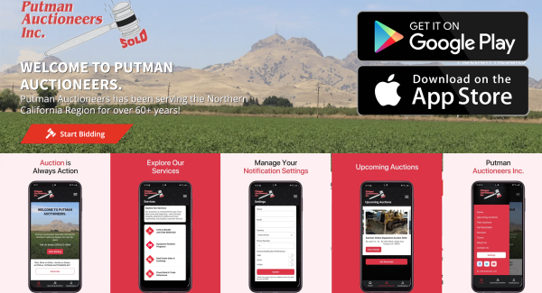 App Developer in San Diego - After Dark Grafx - Creates and Launches Putman Auctioneers New Auction App