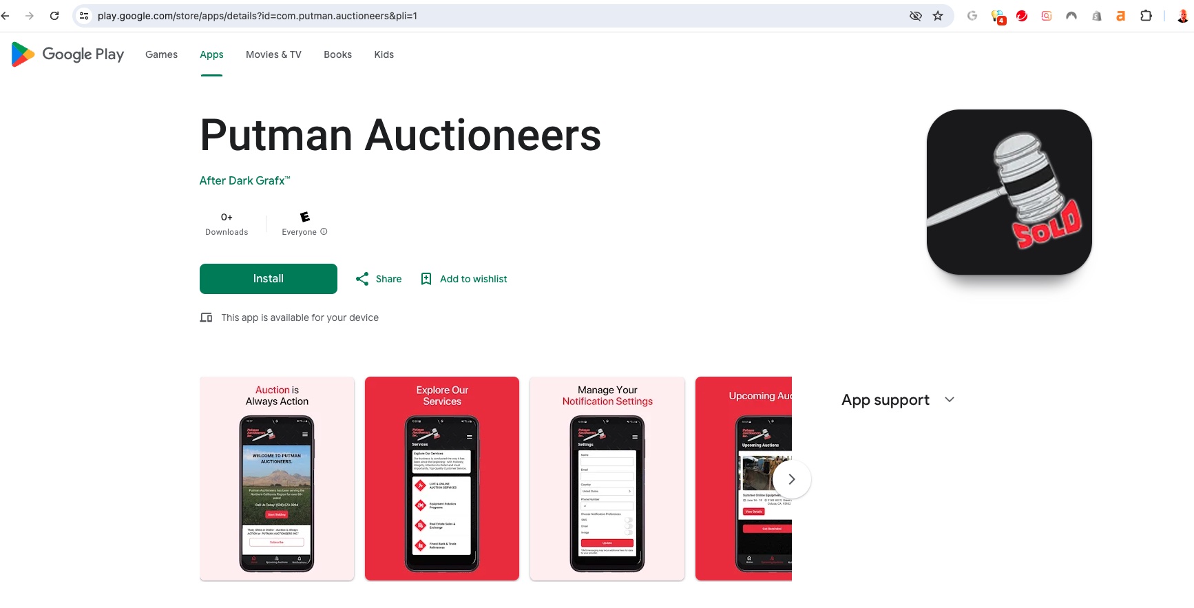Putman Auctioneers App Android - Google Play Store Launch